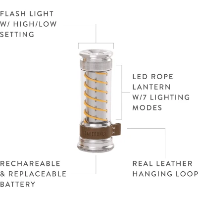 Afbeelding van Barebones Edison Licht Stik Aluminium Zilver Verlichting Oplaadbaar