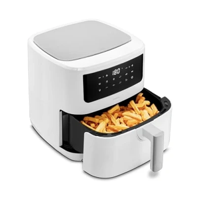 Afbeelding van Medion P10 Airfryer XXL Heteluchtfriteuse Frituurmand 6,8 liter Hetelucht Oven 2150 Watt 9 automatische programma&#039;s Wit