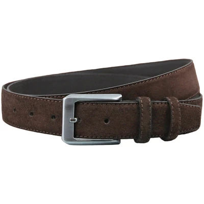 Afbeelding van Houtkamp Suede Leren Pantalon Riem Dames / Heren Echt Leer Bruin Riemmaat 115