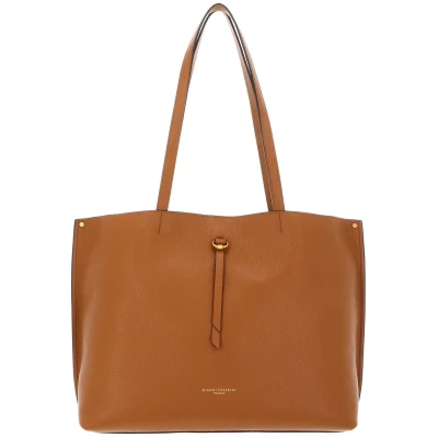 Afbeelding van GIANNI CHIARINI Leren schoudertas shopper Egle Shoulder Bag Flake Lichtbruin