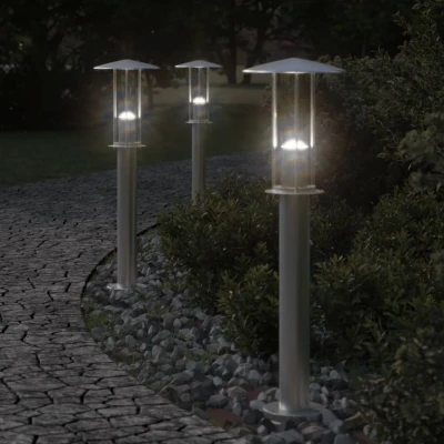Afbeelding van Buitenvloerlamp 60 cm roestvrijstaal zilverkleurig