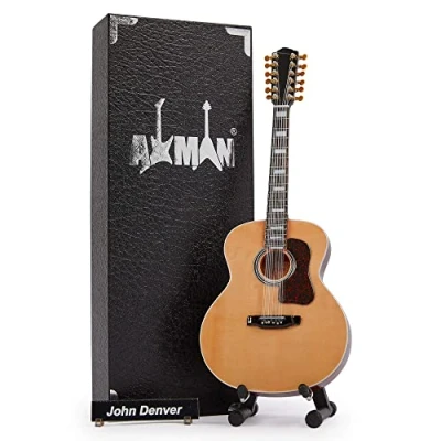 Afbeelding van John Denver Miniatuur Gitaar Muziekgeschenken Handgemaakt ornament