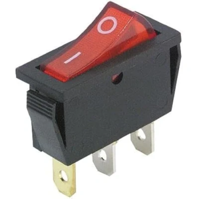 Afbeelding van MC POWER Tuimelschakelaar zwart, verlicht, 3 polig, 250V /15A, 125V =/20A, 2 standen: aan/uit