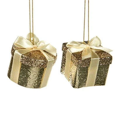 Afbeelding van Goodwill: Swirl Gift Box Pakket Decoratie 5 Centimeter Crème en Goud Set van 2