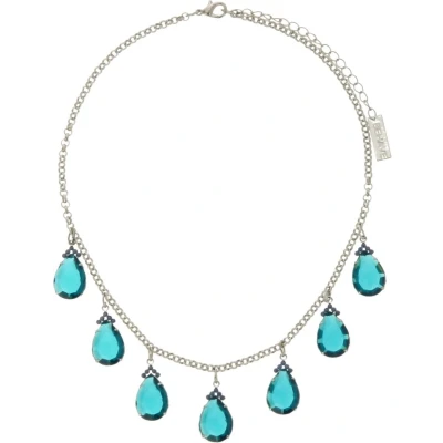 Afbeelding van Behave Ketting met blauwe druppelvormige hangers