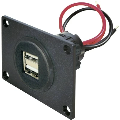 Afbeelding van ProCar Power USB Doppelsteckdose 12 24 V Platte aansluiting inbouw 2 voudig Stroombelasting (max.): 5 A Geschikt voor Stopcontact naar V,