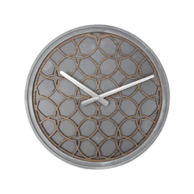 Afbeelding van Nextime wandklok Concrete Love Donker Hout