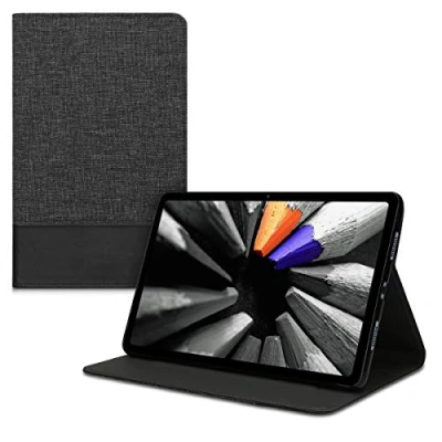 Afbeelding van kwmobile hoes voor Huawei MatePad (10.4&quot;) Tablethoes met standaard in antraciet / zwart Tablet flip cover Ultra dun
