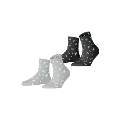 Afbeelding van ESPRIT Dames Sokken Twig W Sso katoen gedessineerd 2 paar, Veelkleurig Schwarz Grau 0050, 35 38