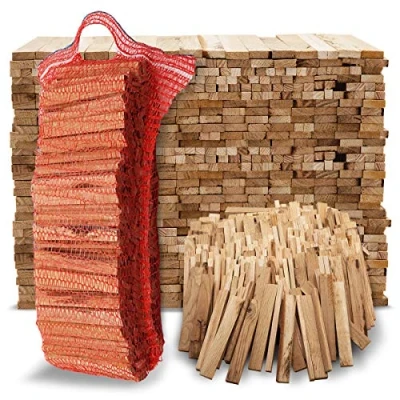 Afbeelding van Aleko Parkett Premium 28 kg brandhout, aanmaakhout van eikenhout, bio haardaansteker, voor barbecue, open haard, oven, perfecte aanmaakblokjes, gedroogd en onbehandeld