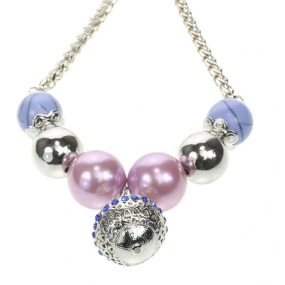 Afbeelding van Behave Ketting met grove parels en hanger steentjes