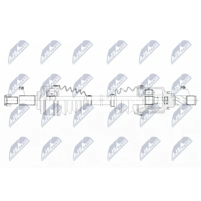 Afbeelding van NTY NPW RE 142 Aandrijfas Vooras links 695mm RENAULT: Captur (J5_, H5_) 1.5 dCi 90, 2013
