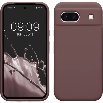 Afbeelding van kwmobile telefoonhoesje geschikt voor Google Pixel 8a Hoesje met siliconen coating Smartphone case in druivenblauw