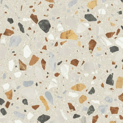 Afbeelding van Crisp XL Beige terrazzo 60x60 rett Wandtegel badkamer