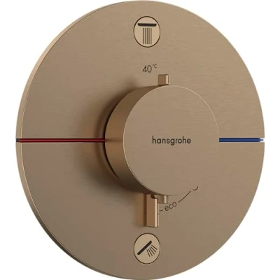 Afbeelding van Hansgrohe showerselect comfort s afbouwdeel voor inbouw douchekraan thermostatisch met 2 functies rond brushed bronze 15554140