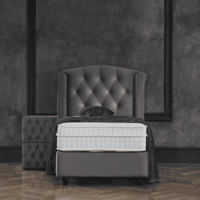 Afbeelding van 1 Persoons Boxspring Met Opbergruimte Aurora Roze 90x200 cm Pocketvering Inclusief Topper Dekbed Discounter.nl
