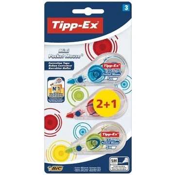 Afbeelding van Tipp Ex correctieroller Mini Pocket Mouse Fashion, blister 2 + 1 gratis