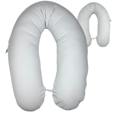 Afbeelding van sei Design XXL Borstvoedingskussen, ergonomisch 190 x 30, zwangerschapskussen, zijslaapkussen, comfortkussen voor volwassenen, borstvoedingskussen van jersey en wafelstof, zwangerschapskussen baby