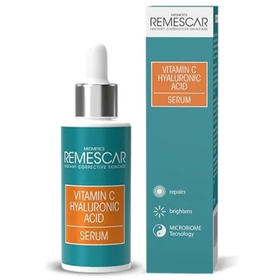 Afbeelding van Remescar Vitamine C serum met Hyaluronzuur 30 ml Herstellende en hydraterende serum, Gezichtsverzorging collageen voor een stralende huid, Microbiome Technologie
