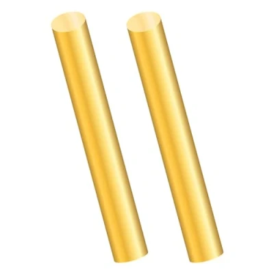 Afbeelding van iMeistek 2 stuks messing stangen, 10 mm, ronde solide as, draaibank, bar, 150 mm lengte, staaf voor doe het zelf handwerk