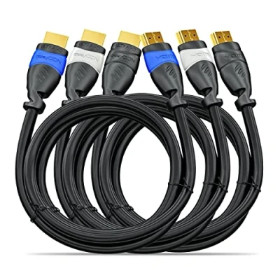 Afbeelding van deleyCON HDMI Kabelset 3x 2m Compatibel met 2.0a/b/1.4a UHD 4K HDR 3D 1080p 2160p ARC High Speed Ethernet Blauw/Grijs/Zwart