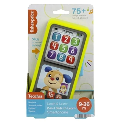 Afbeelding van Fisher Price HNL47 Lernspaß 2 in 1 Smartphone, Deutsche Version, interaktives Telefon mit Licht und Liedern für Babys ab 9 Monaten