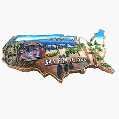 Afbeelding van 3D San Francisco USA koelkast magneet Souvenir, Huis &amp; Keuken Decoratie Sticker toeristische souvenir gift