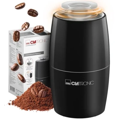 Afbeelding van Clatronic elektrische koffiemolen voor 60g koffiebonen variabele maling 150W roestvrijstalen mes accessoires espresso moka koffiemachine KSW 3806