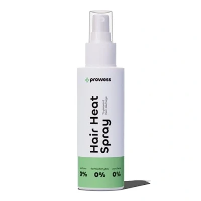 Afbeelding van Prowess thermische haarspray, veganistisch, zonder siliconen, 200 ml, zonnebrandspray, hittebescherming voor het haar, stijltang en föhn, haarbescherming: hydrateert zacht