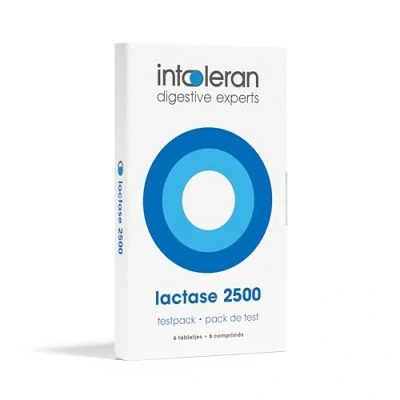 Afbeelding van Intoleran Lactase 20.000 Testpack Spijsverteringsenzymen 6 Breektabletten enzym voor Lactose vertering en intolerantie Hoogst gedoseerd Vegan Voedingssupplement