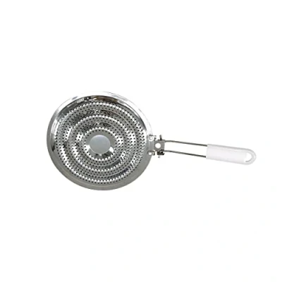 Afbeelding van Fackelmann 682074 kookplaatdiffuser voor gasfornuis, roestvrij staal, 20,5 cm, wit