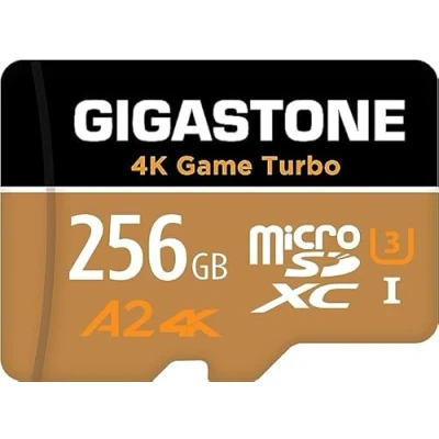 Afbeelding van [5 jaar gratis gegevensherstel] GIGASTONE 256 GB Micro SD kaart, Game Turbo MAX, tot 160/130 MB/s, MicroSDXC geheugenkaart voor Nintendo Switch, SteamDeck, 4K UHD video, UHS I A2 V30 U3 met adapter