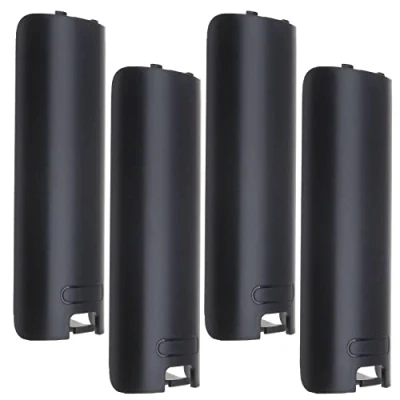 Afbeelding van 4 STKS Batterij Achterdeur Cover Shell Compatibel met Nintendo Wii Afstandsbediening Vervanging Plastic Deksel Zwart