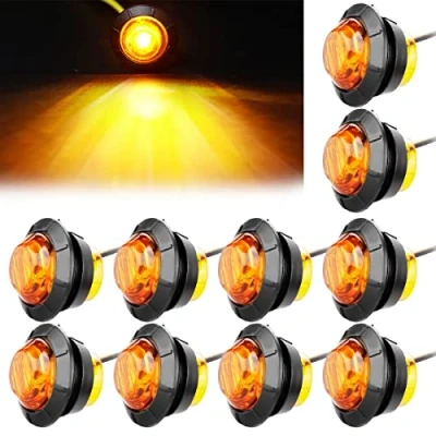 Afbeelding van LeKaufen 10 x ronde led zijlichten voor auto, 1,9 cm, zijmarkeringslichten, 12 V, 24 indicatielampen, positielichten vrachtwagen, aanhanger, camper, caravan, stuks