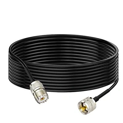 Afbeelding van Bingfu UHF PL 259 Male to SO 239 Female RG58 Aerial Antenna Extension Cable 3m/10 feet for CB Radio Ham Two Way Amateur Mobile SWR Meter Amplifier Arrester