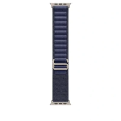 Afbeelding van Apple Watch Strap 49mm Natural Titanium Finish Navy Alpine Loop S (130 160mm)