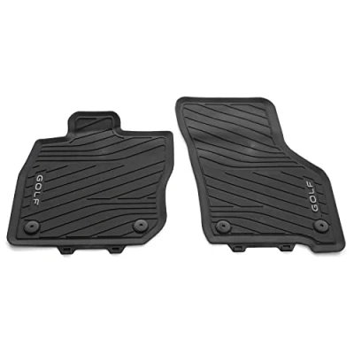 Afbeelding van Volkswagen 5H1061502A82V rubberen vloermatten, premium all weather matten, 2 x matten voor, zwart, met golfopschrift, alleen voor Mild Hybrid MHEV (PR code 0K4)