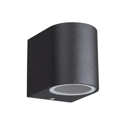Afbeelding van Inspired Lighting Kandanchu ronde wandlamp, 1 x GU10, IP54, zandzwart