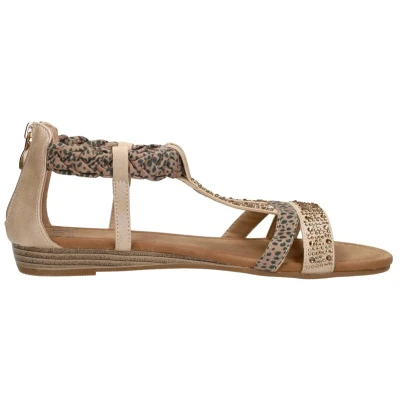 Afbeelding van SUB55 Sandalen, Dames, Maat: 40, Beige Kunststof/ textiel
