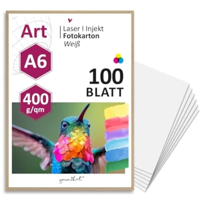 Afbeelding van #detailverliebt Veelzijdige blanco ansichtkaarten om zelf vorm te geven, DIN A6, set van 100 stuks, doe het wenskaarten, wit, 400 g/m², beschrijven, beschilderen en geven