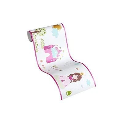Afbeelding van PRINSESSEN BEHANGRAND Kinderkamer meerkleurig wit A.S. Création Only Borders