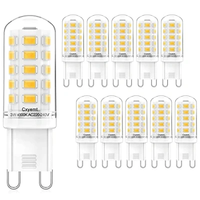 Afbeelding van Cxyemt Ledlampen, G9, 3 W, komt overeen met 28 33 40 halogeen, natuurlijk wit licht, 4000 K, AC220 240 V, energiebesparende ledlamp, niet dimbaar, flikkervrij, 10 stuks