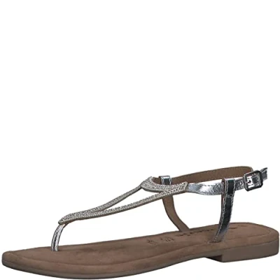 Afbeelding van Tamaris Teensandalen, Dames, Maat: 38, Silver Leer