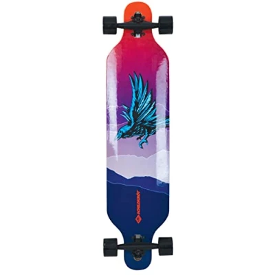 Afbeelding van Schildkröt Longboard Freeride 41, design: God Feather, 9 voudig verlijmd esdoorn, compleet board met drop through asophanging, ABEC 11 kogellagers, 510691