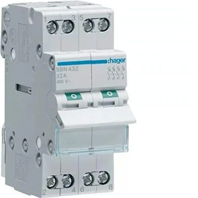 Afbeelding van Hager modulaire lastscheider 4 polig 32 a grijze tuimel sbn432