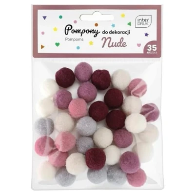 Afbeelding van Interdruk Craft Pom 35 Gekleurde 18 mm Pompons voor DYI Crafting Nude Set