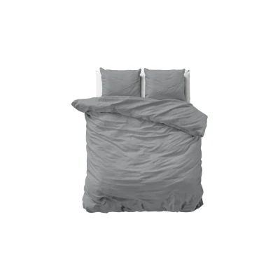 Afbeelding van Dekbedovertrek Satin Point Tweepersoons (200x200 cm) Grijs Microvezel Dessin: Effen, Patroon, Hotellinnen Zensation Dekbed Discounter.nl