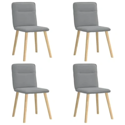 Afbeelding van vidaXL Eetkamerstoelen 4 st stof lichtgrijs