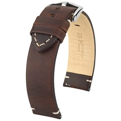 Afbeelding van HIRSCH Uhren Armband Ranger echte kalfsleer klassiek/elegant voor dames en heren bruin 20 mm