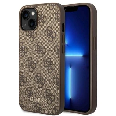 Afbeelding van Guess 4G Back Case Geschikt voor Apple iPhone 14 (6.1&quot;) Bruin